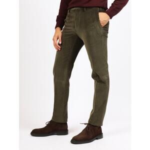 Davide Cenci Brown Corduroy Slim Straight Trouser Pants Size XXL